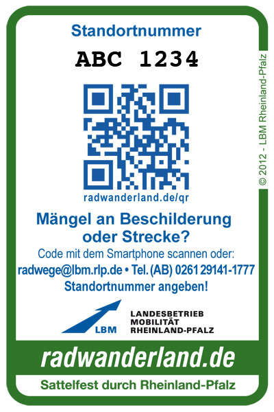 Beispiel Wartungsaufkleber © LBM Rheinland-Pfalz